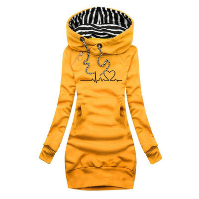 Cecile | Sweater dress with Heartbeat print