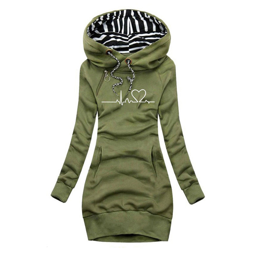 Cecile | Sweater dress with Heartbeat print
