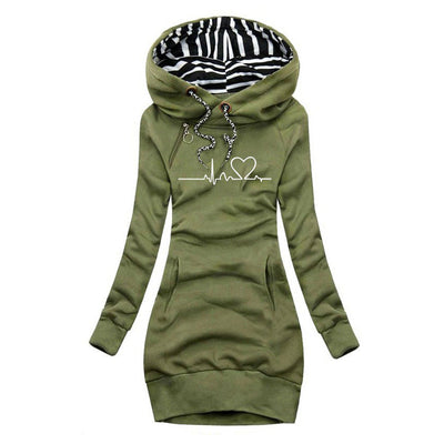 Cecile | Sweater dress with Heartbeat print