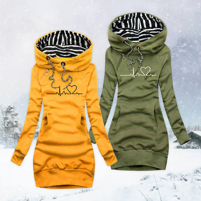 Cecile | Sweater dress with Heartbeat print
