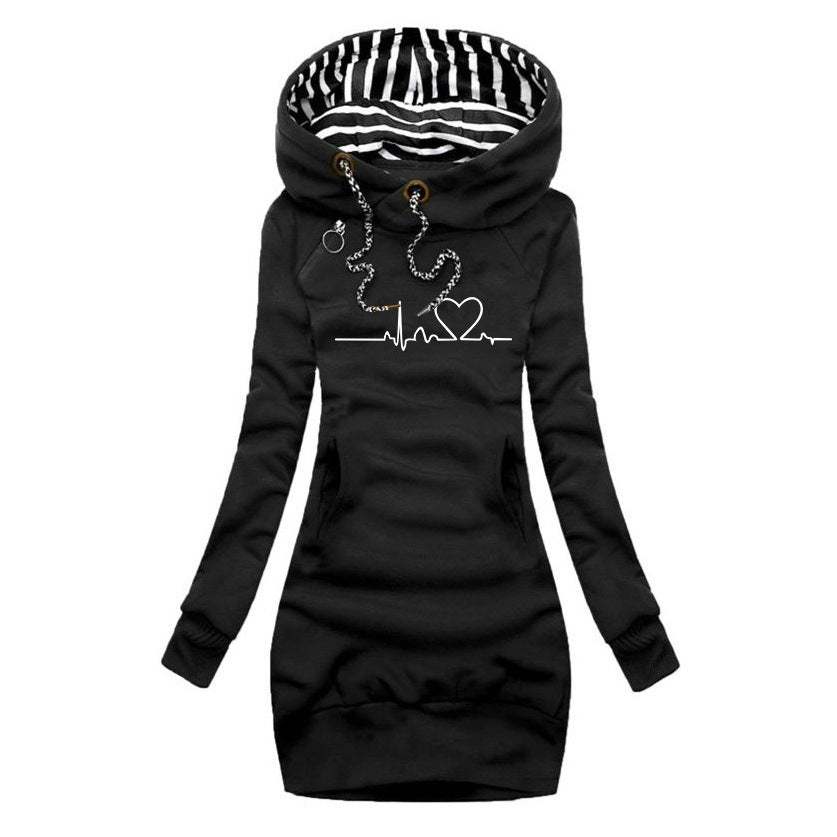 Cecile | Sweater dress with Heartbeat print