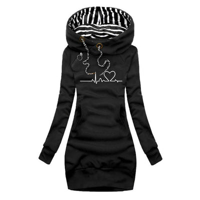 Cecile | Sweater dress with Heartbeat print