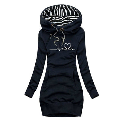 Cecile | Sweater dress with Heartbeat print